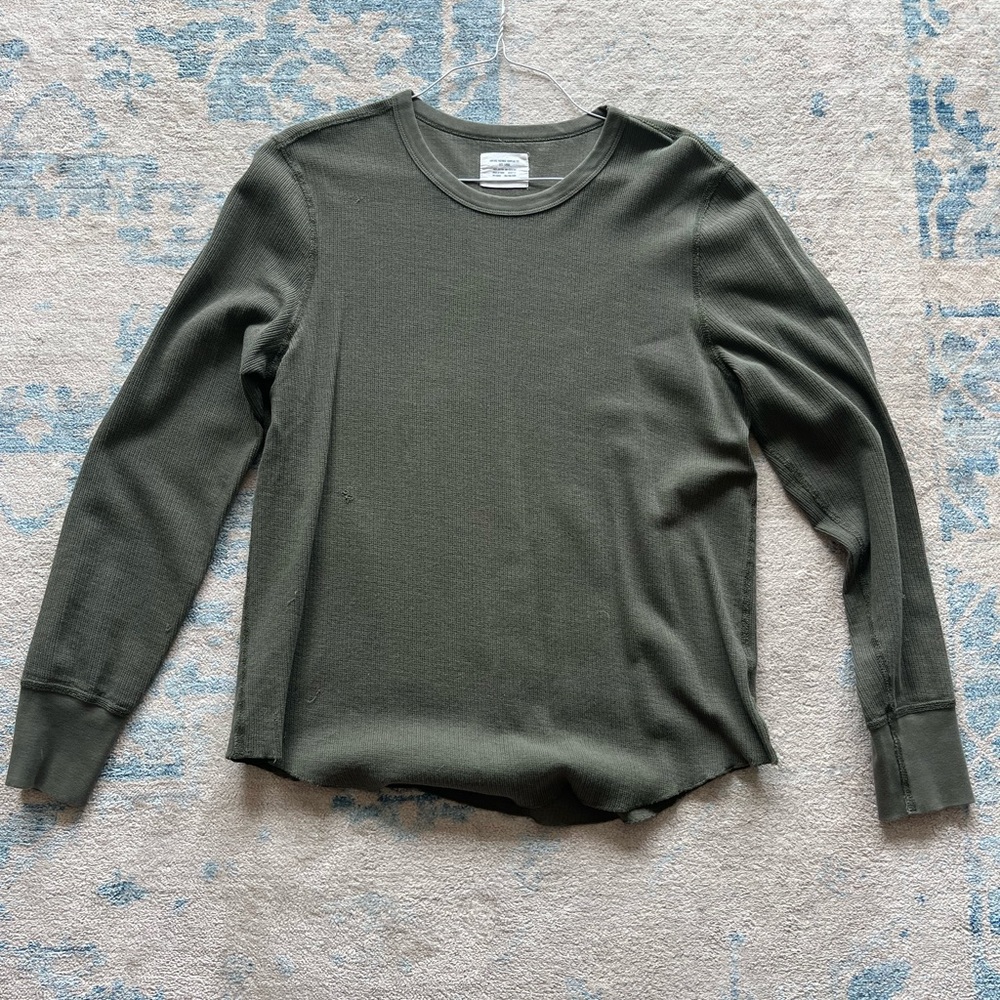Buck Mason Vintage Thermal Surplus Tee Dried Thyme Venice Wash Large
